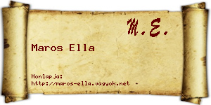 Maros Ella névjegykártya